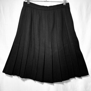Vintage Cache Black Pleated A-Line Wool Skirt